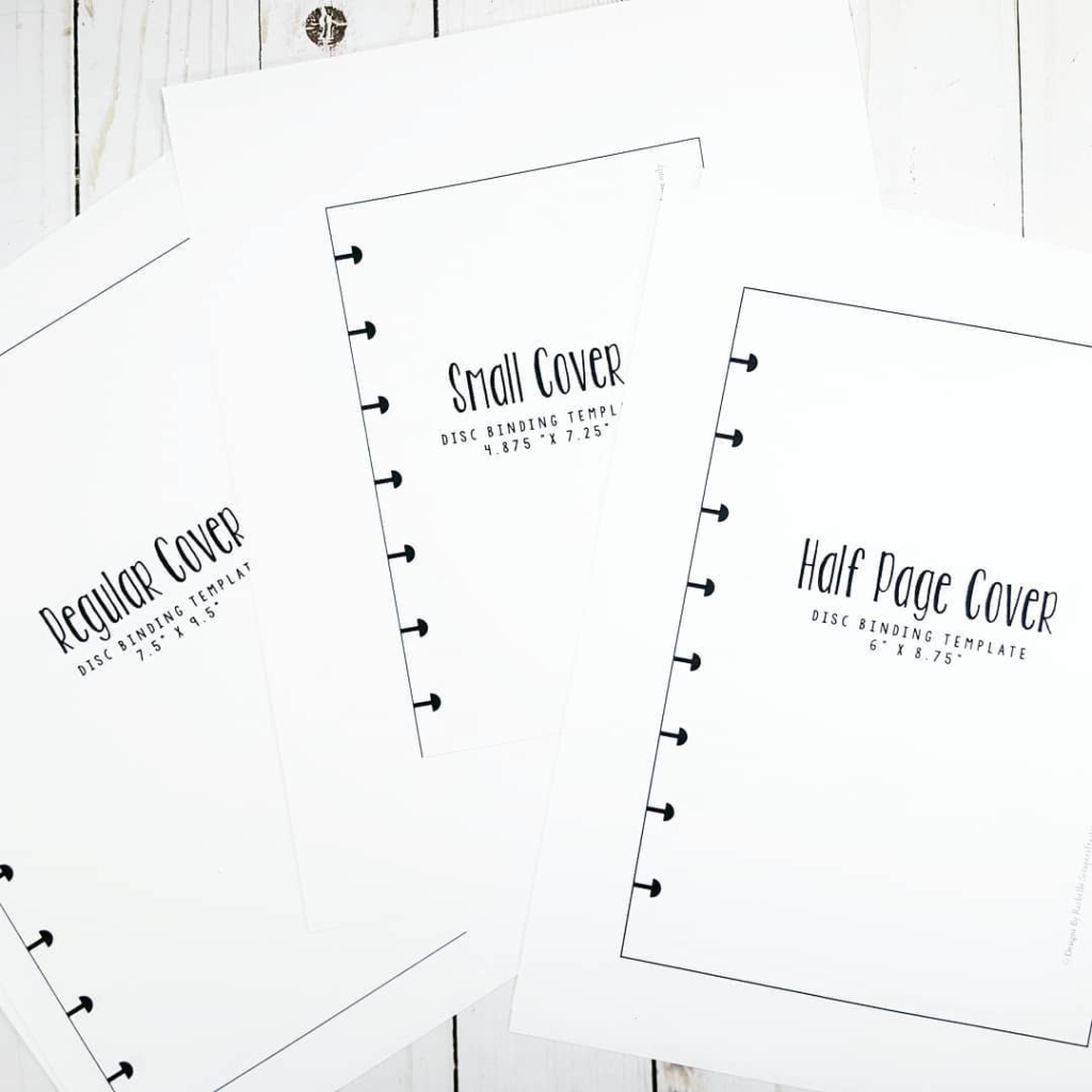 Disc Bound Cover and Inside SVG Templates for Classic, Half Letter and Mini Disc Bound Sizes