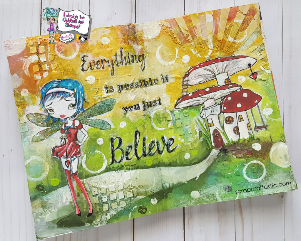 Oddball Design Team Project Share - Believe Fairy Art Journal Page | Scrapcraftastic
