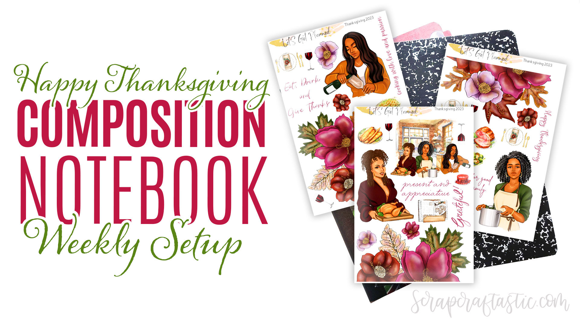 Thanksgiving Weekly Setup Holiday Planner Altered Composition Notebook