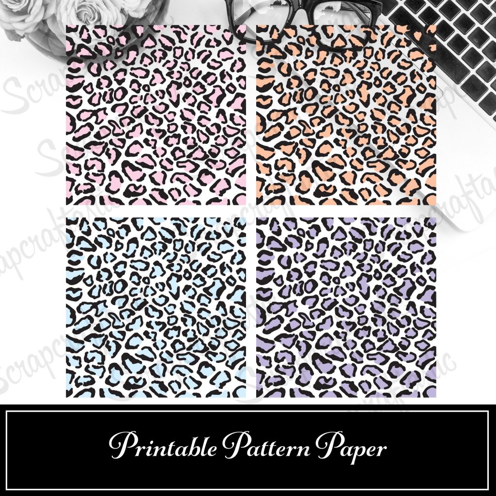Cheetah Printable Pattern Paper 8x8 and 12x12