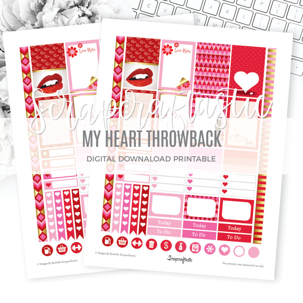 My Heart Throwback Free Printable Planner Stickers