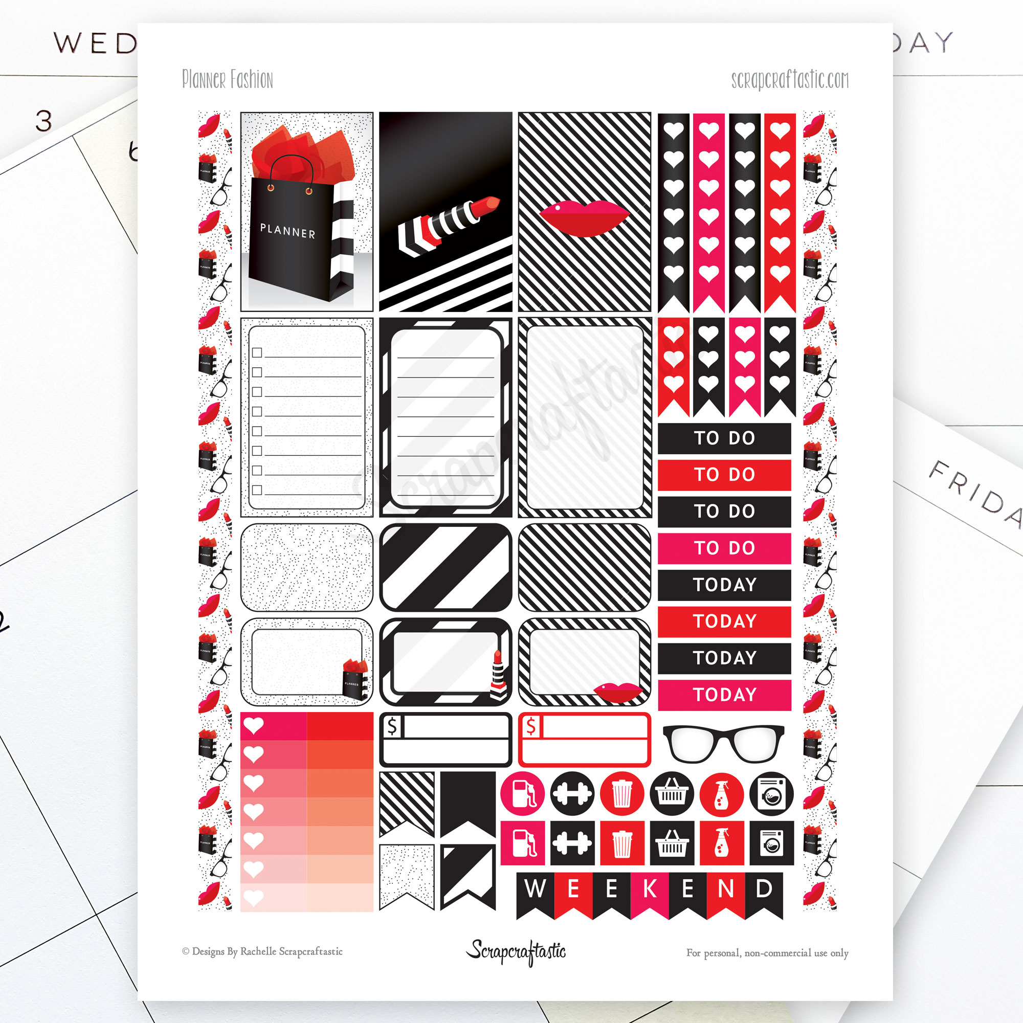 Planner Fashion Printable Planner Stickers For MAMBI Happy Planner 