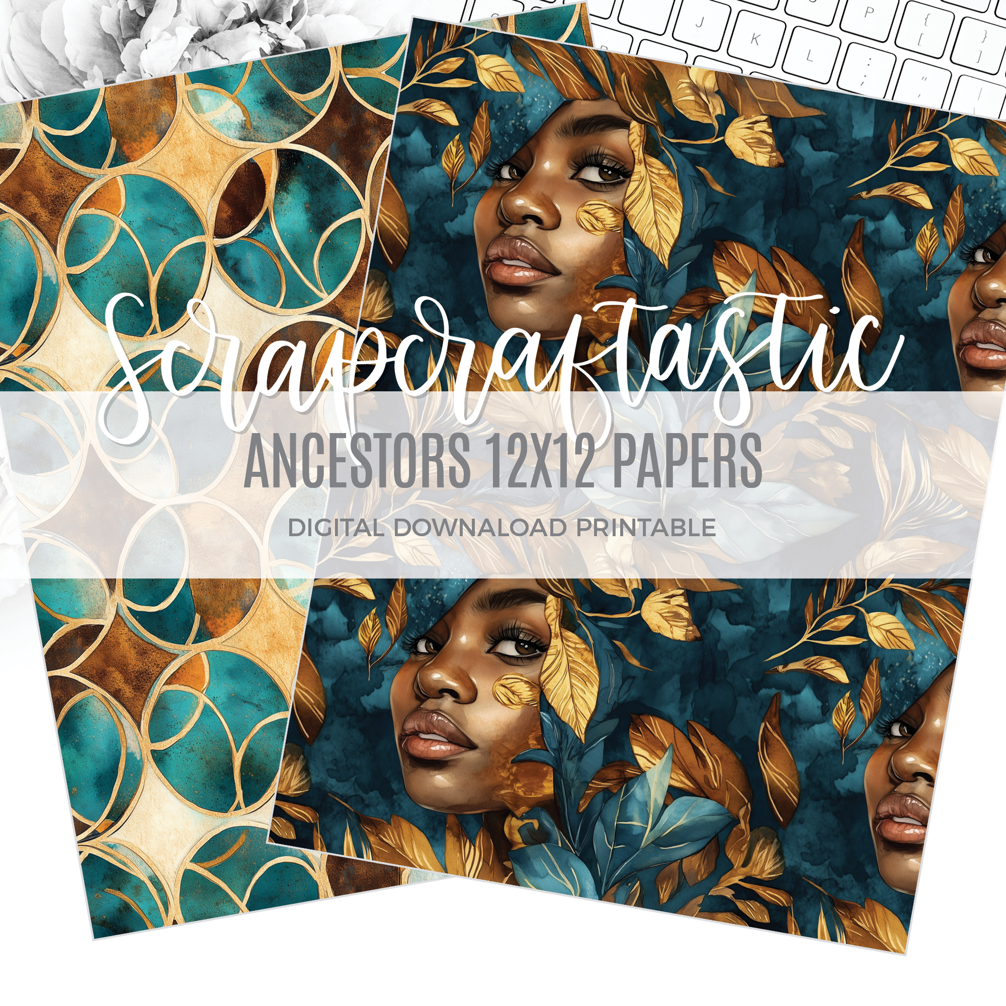 ANCESTORS 12×12 Printable Papers Digital Download