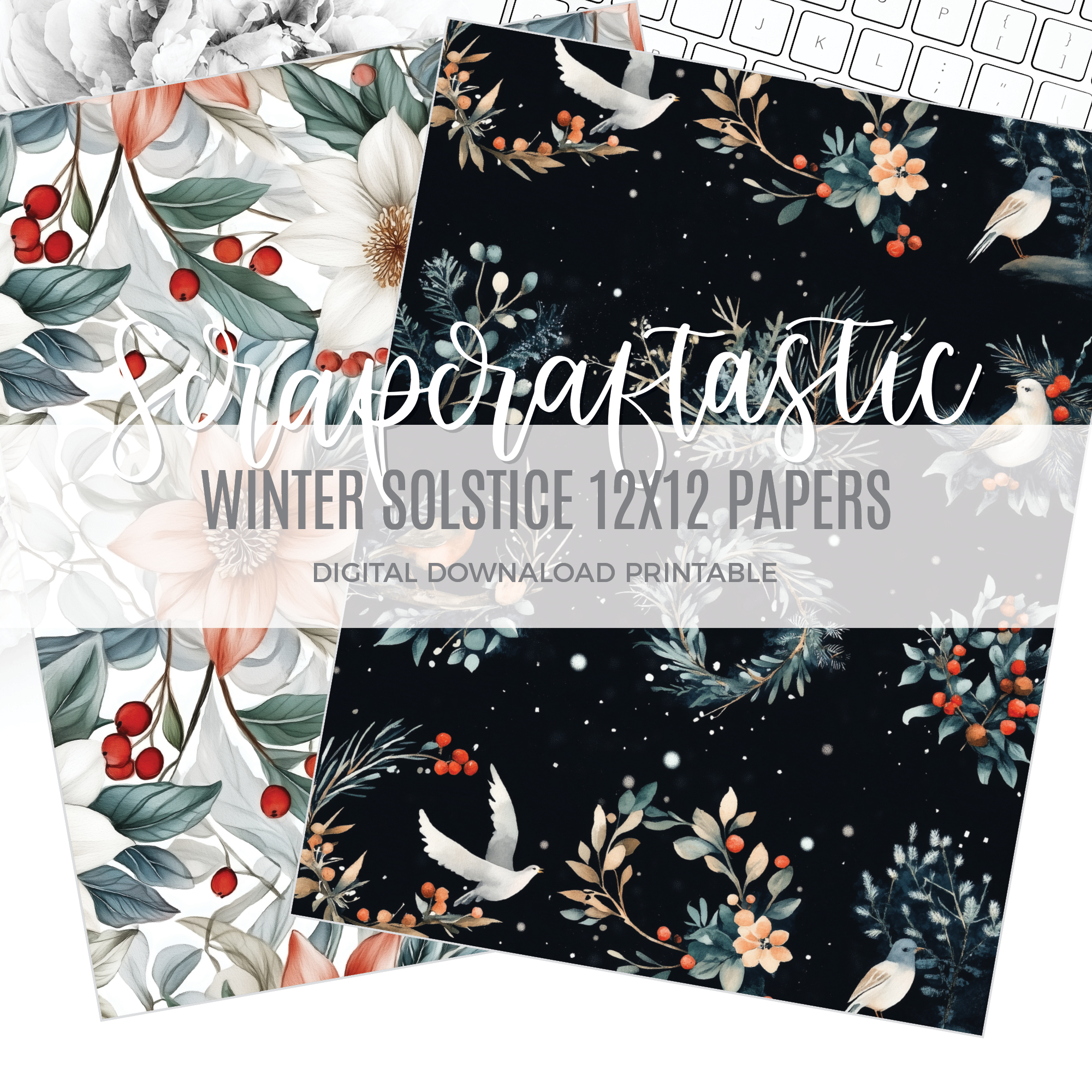 Winter Solstice 12×12 Printable Papers Digital Download