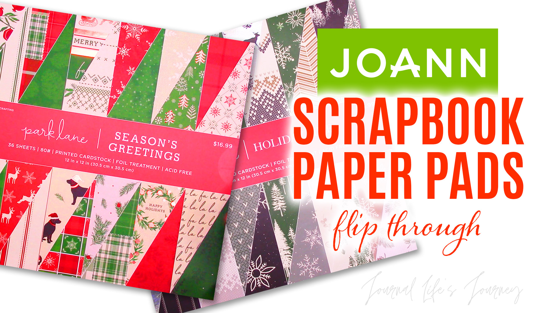 NEW JOANN Christmas Scrapbook Paper Pads Flip Through