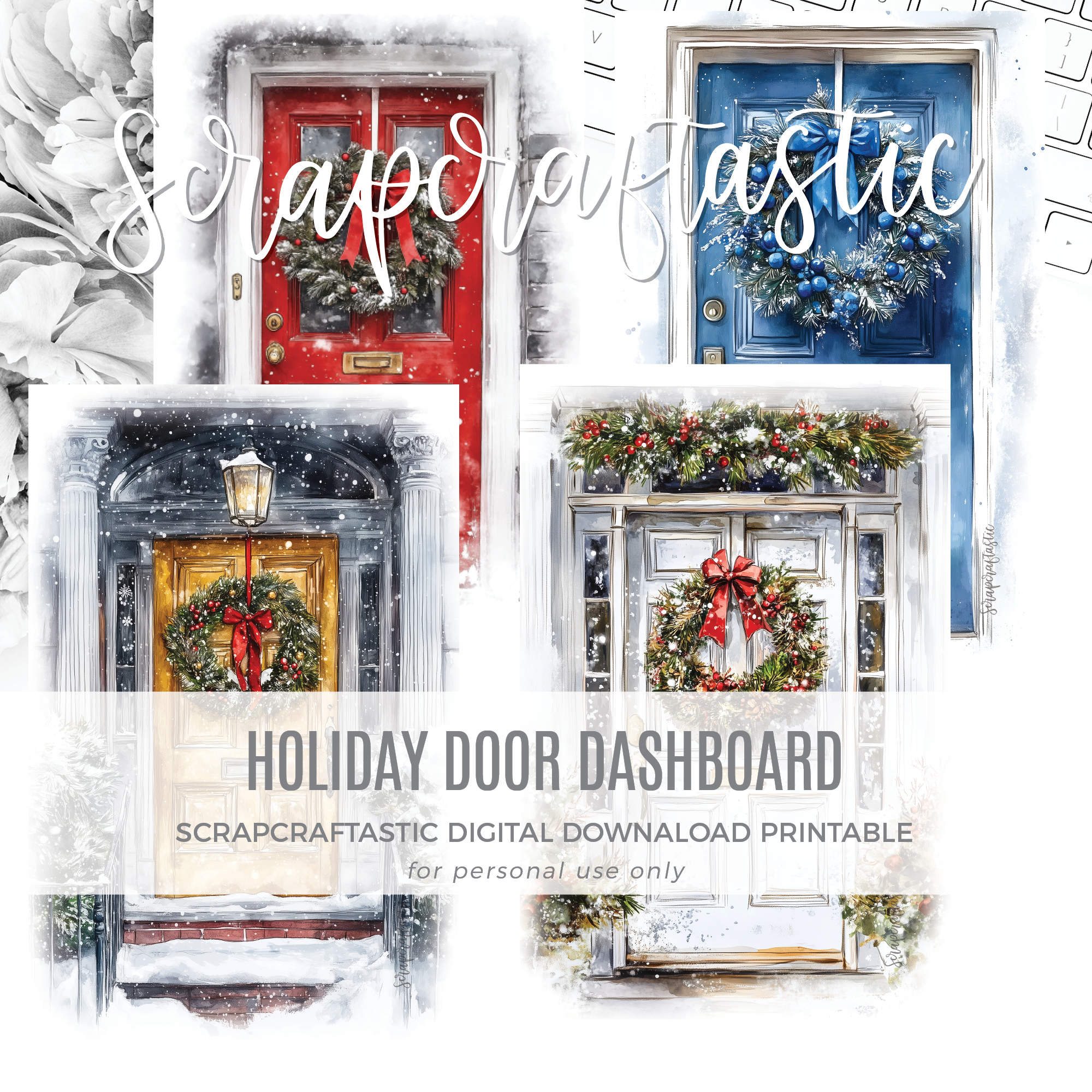 HOLIDAY DOOR DASHBOARD Half Letter #freebiefriday Printable Digital Download