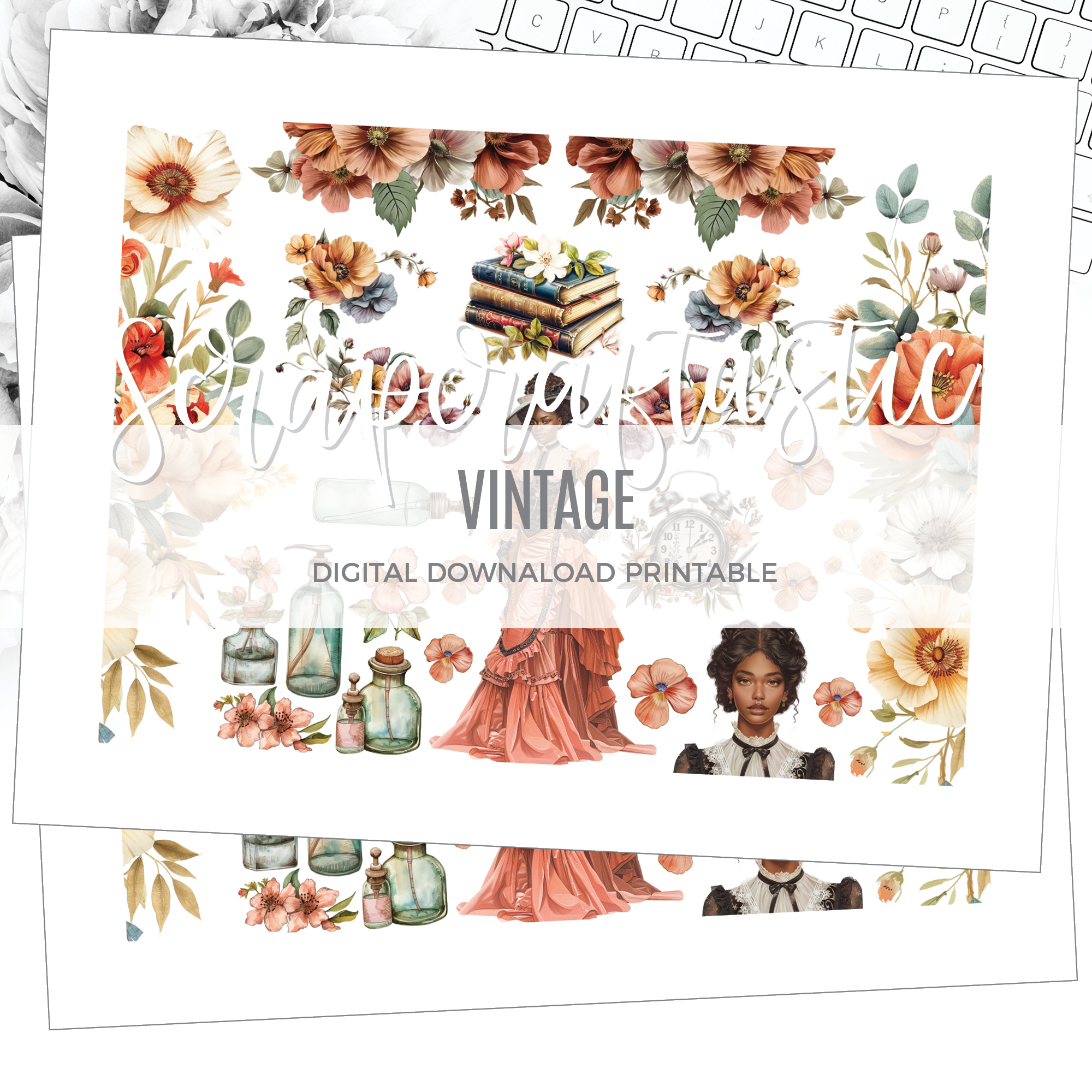 VINTAGE Printable Planner Stickers Digital Download