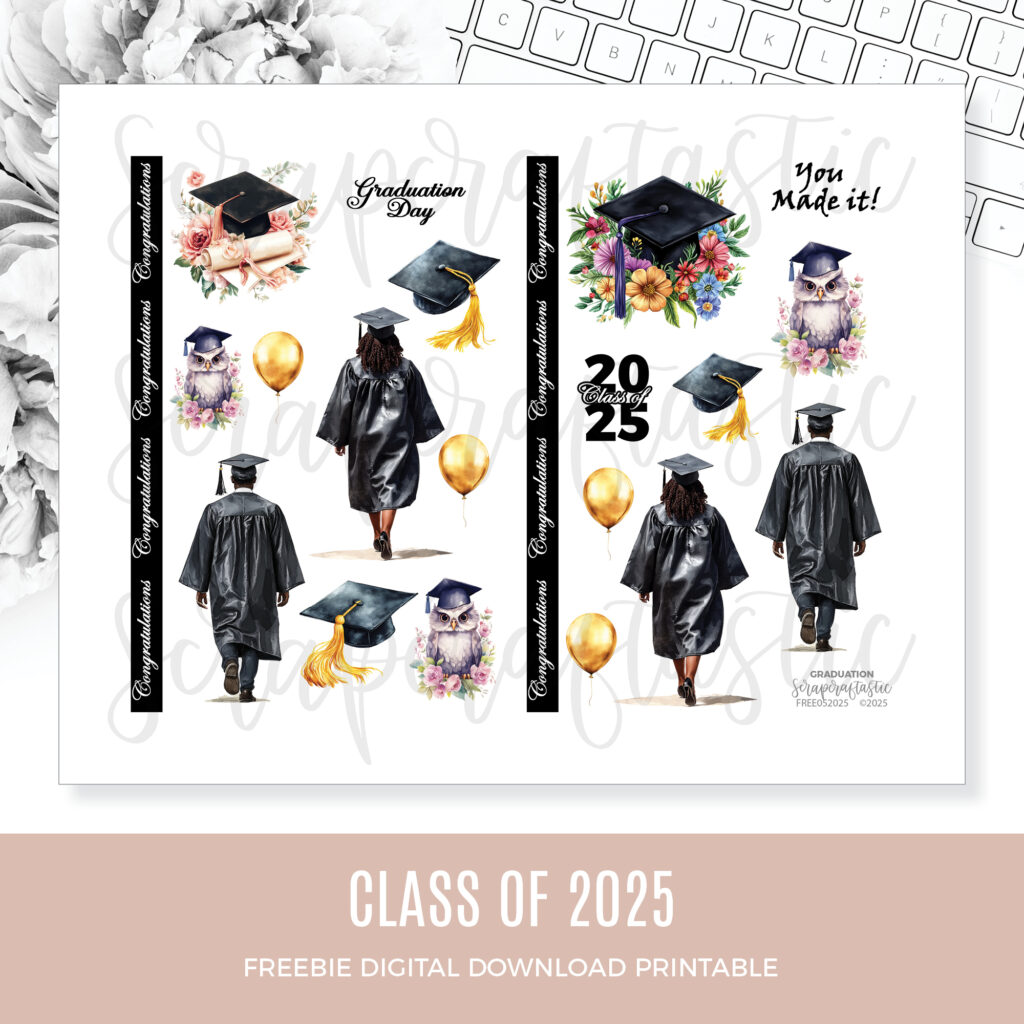 Class of 2025 Graduation Printable Stickers