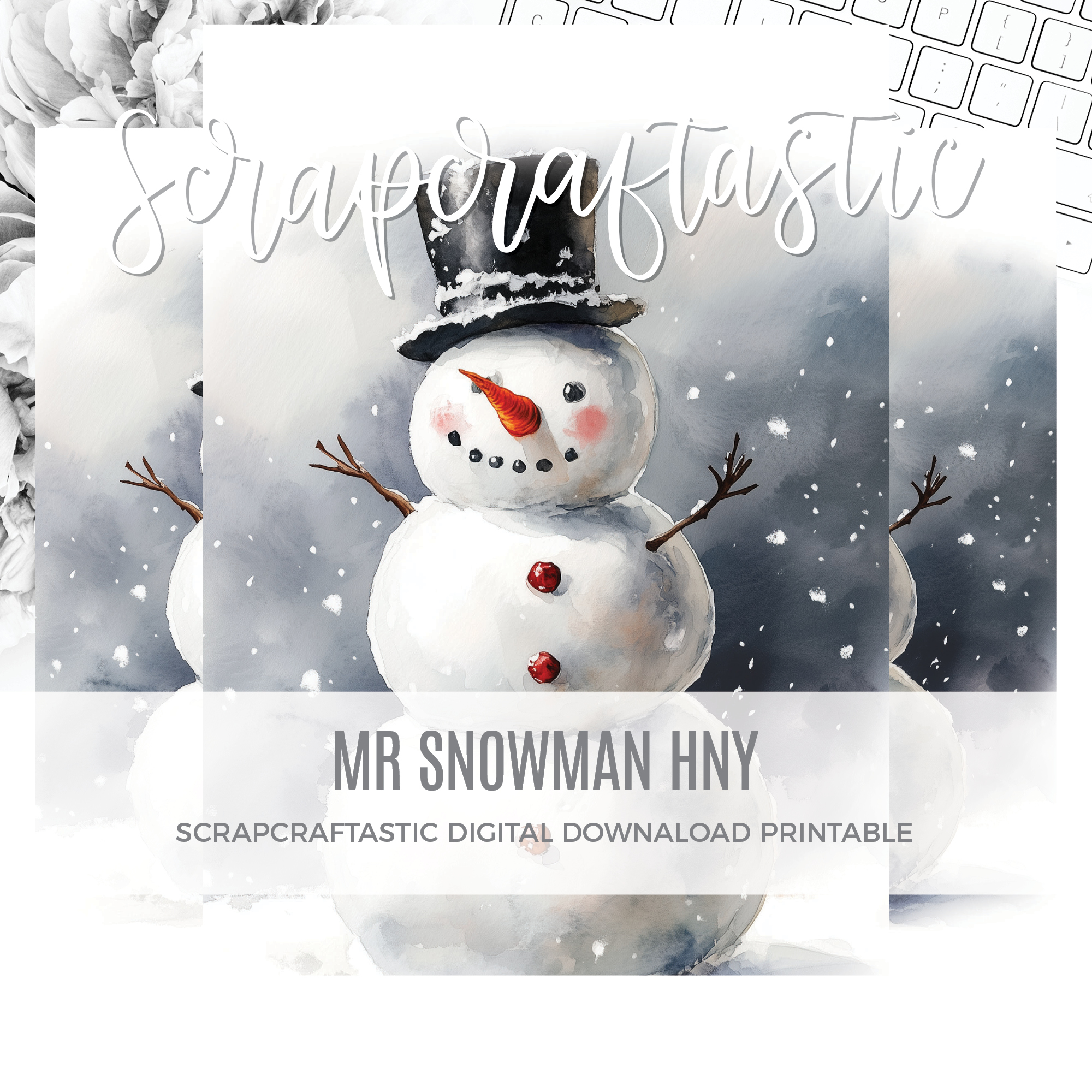 MR SNOWMAN HNY Free Printable Dashboard Digital Download