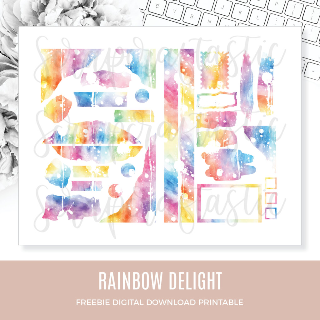 Rainbow Delight Free Printable Journaling Stickers