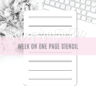Week On One Page B6 Template Stencil SVG