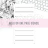 Week On One Page Standard Traveler's Notebook Template Stencil SVG