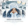 WINTER BLUE Printable Papers Digital Download