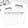 2027 Month On One Page Free Printable Digital Download